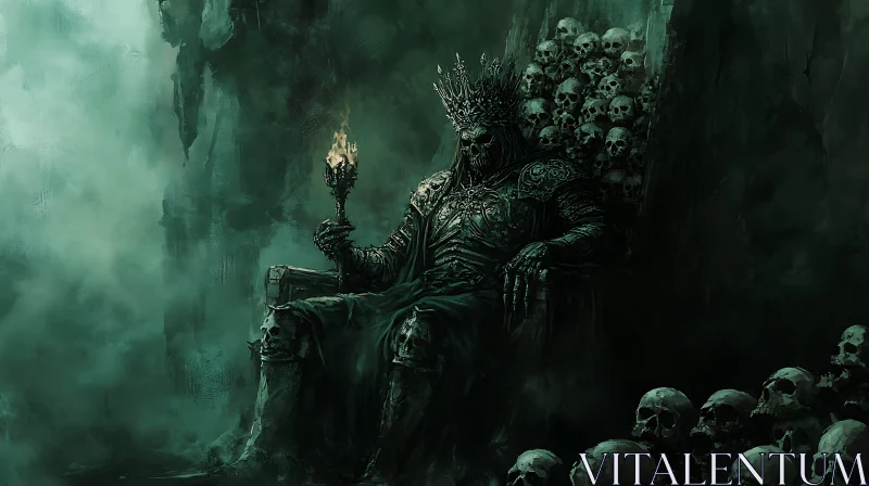 AI ART Undead King with Torch