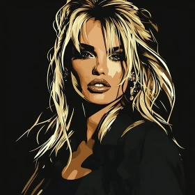 Stylized Female Portrait with Blonde Hair