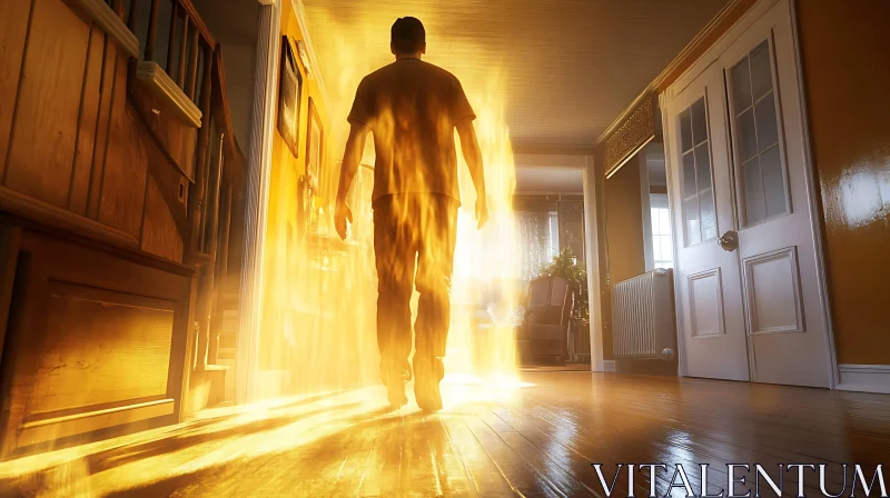 AI ART Man Bathed in Golden Light