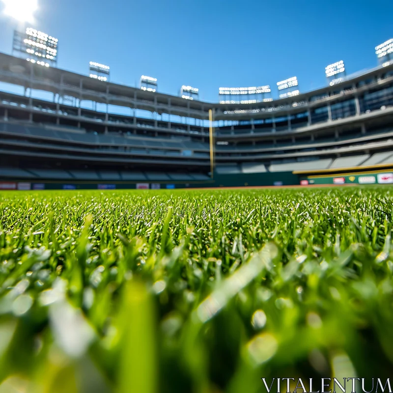 Green Field at Baseball Stadium AI Image