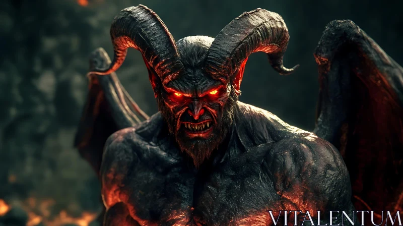 AI ART Visage of a Demon: An Intense Gaze