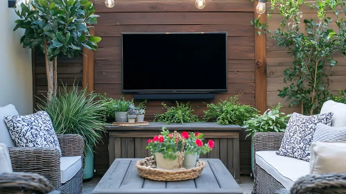 Cozy Patio with Entertainment Center