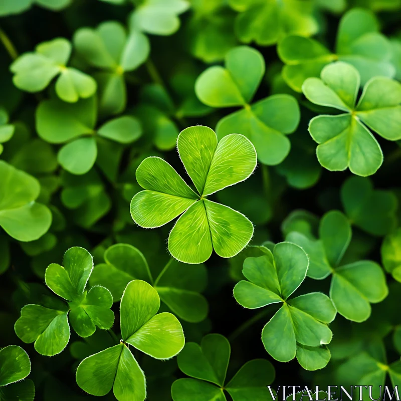 AI ART Detailed Image of a Four-Leaf Clover