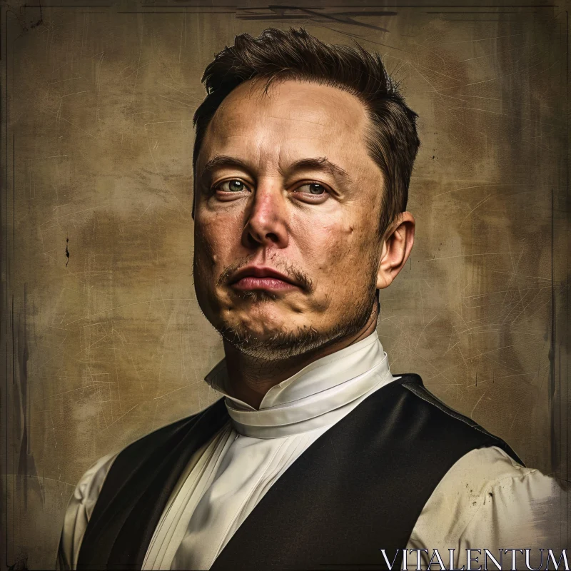 Elegant Portrait of Elon Musk AI Image