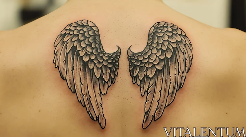 AI ART Feathered Wings Tattoo Art