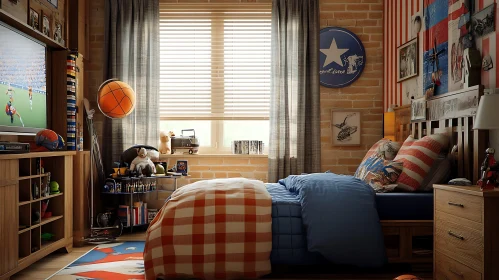 Comfortable Bedroom Design with Brick Walls
