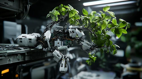 Technological Symbiosis: Robot and Greenery