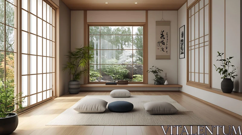 Minimalist Interior Design with Natural Light AI Image