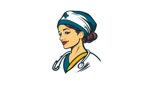 Cheerful Nurse Cartoon Graphic