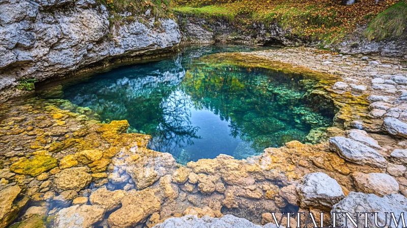 AI ART Tranquil Rock-Encircled Natural Pool