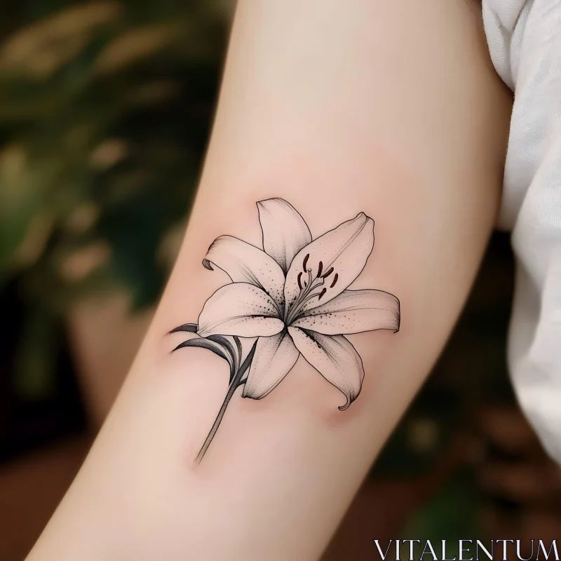 Elegant Floral Tattoo Design AI Image