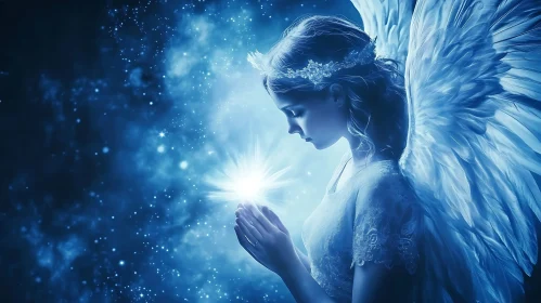 Celestial Angel with Starry Aura
