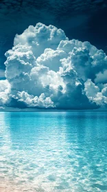 Turquoise Ocean under Majestic White Clouds