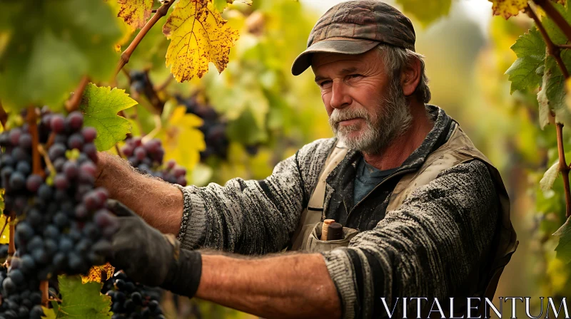 Grape Harvest at the Vineyard AI Image