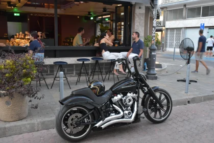 City Life: Motorcycle and Cafe Vibes