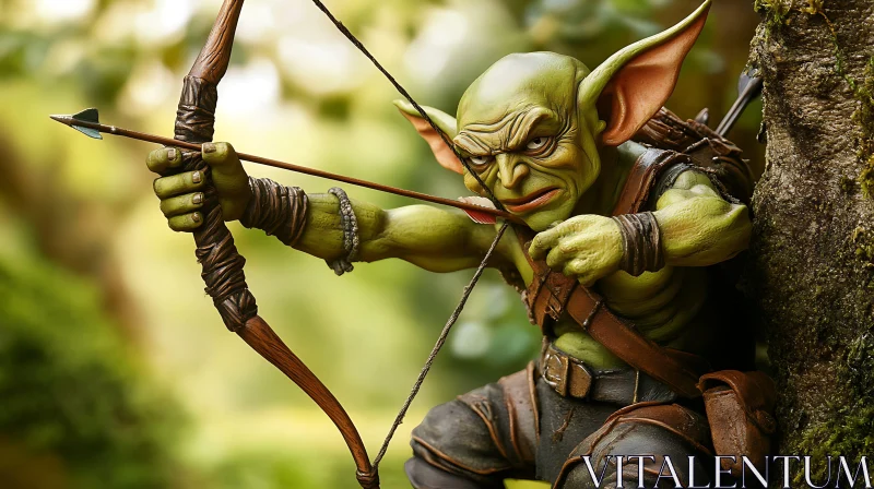 AI ART Forest Goblin with Bow