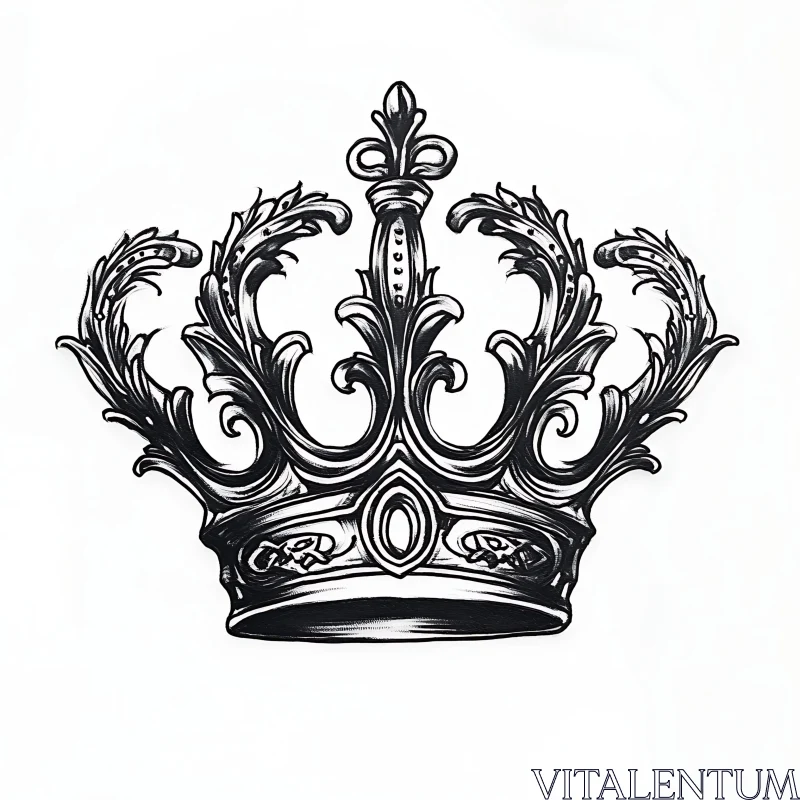 Ornate Royal Crown Illustration AI Image