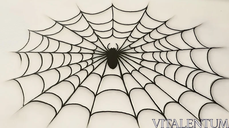 Monochrome Spider Web Art AI Image