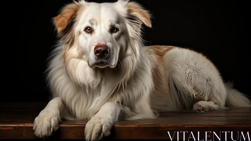 Elegant Shepherd Dog on Wooden Table in Fine Art Photography AI Image