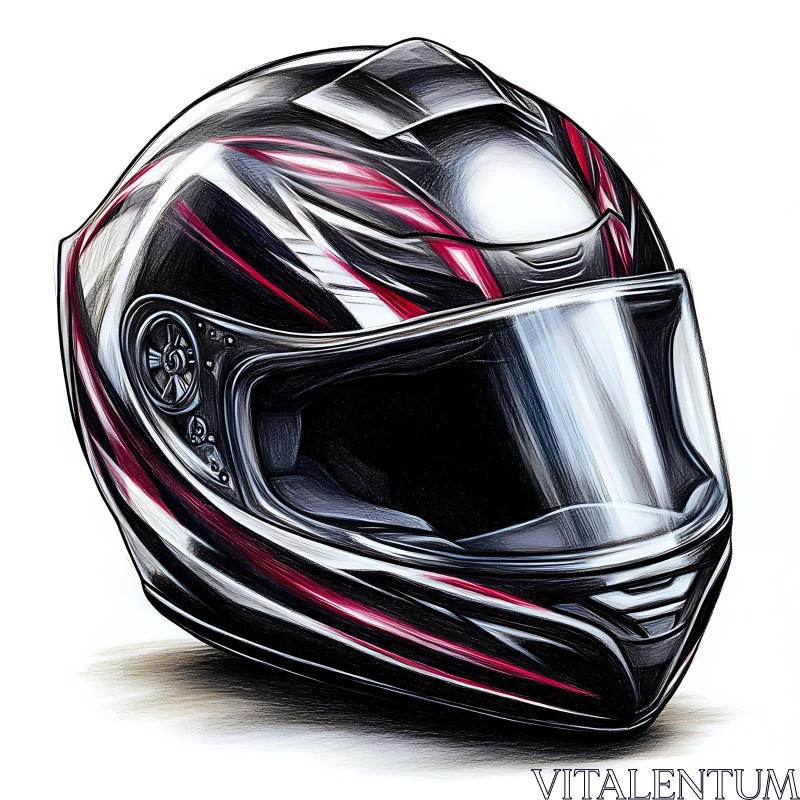 AI ART Moto Helmet with Stripes