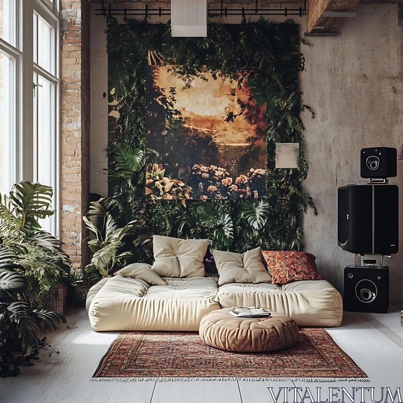 AI ART Indoor Oasis: A Tranquil Living Space