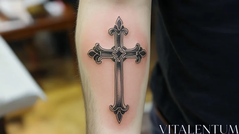 Intricate Cross Tattoo Design AI Image