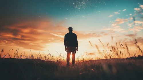 Man Silhouette at Dusk