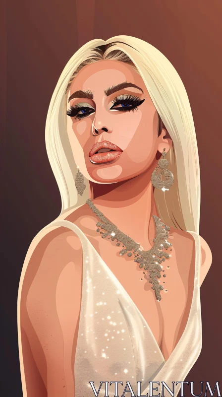 AI ART Glamorous Lady Gaga Illustration