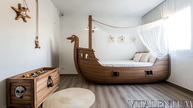 AI ART Playful Ship Bed in Child's Bedroom