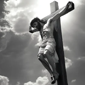 Monochrome Crucifixion Art