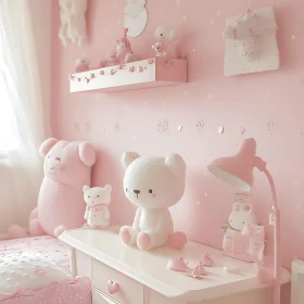 Pastel Pink Teddy Bear Toy Collection