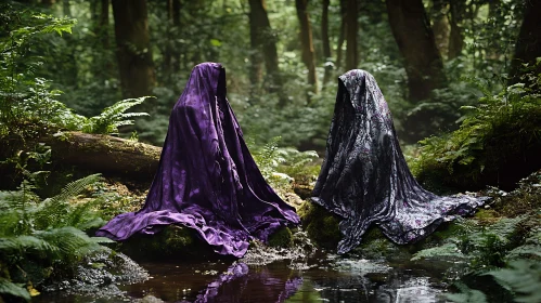 Silent Figures in Forest