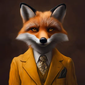 Fox Gentleman in Formal Attire