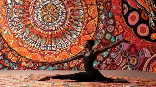 Ballet Dancer and Mandala Art Fusion