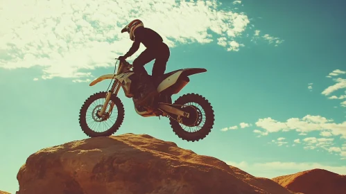 Motorcycle Rider on the Rock