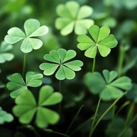 Vibrant Green Clovers Close-Up