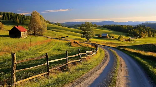 Scenic Green Hills and Winding Road View