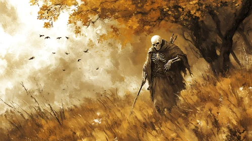 Grim Reaper in Golden Field Artwork