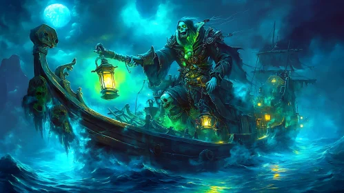 Undead Captain's Voyage on Ghostly Ship