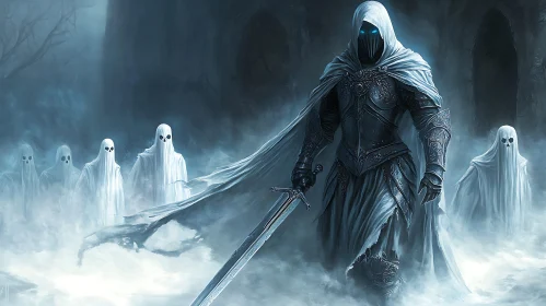 Hooded Warrior Guarding Spectral Realm