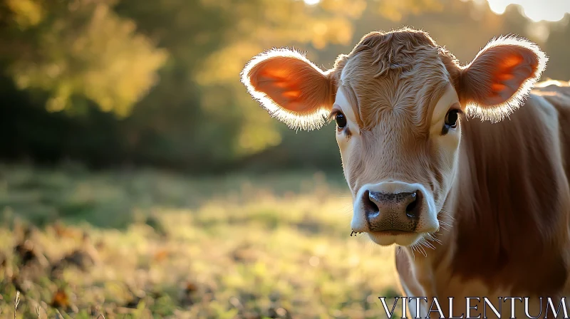 Cow in a field AI Image