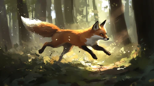 Running Fox Painting