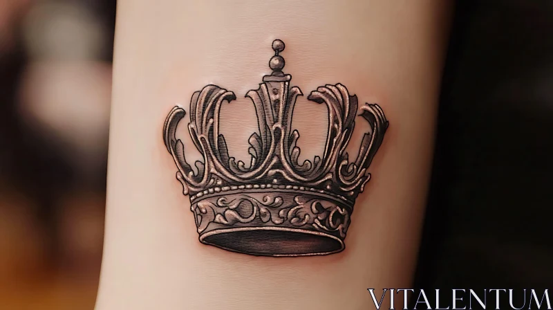 Ornate Crown Tattoo Art AI Image