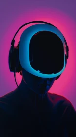 VR Headset Neon Glow