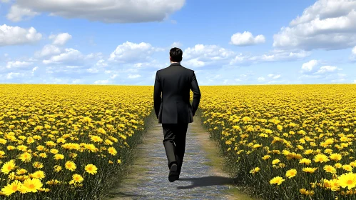 Path Through Flower Field