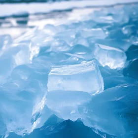 Gleaming Blue Ice Crystals: A Close-Up View