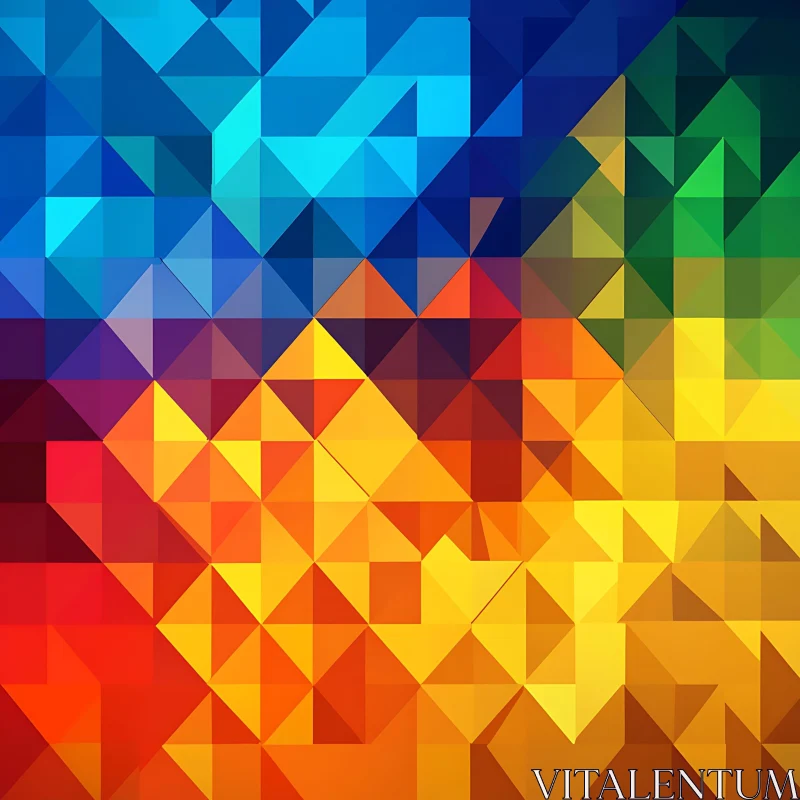 Colorful Tessellation of Triangles AI Image