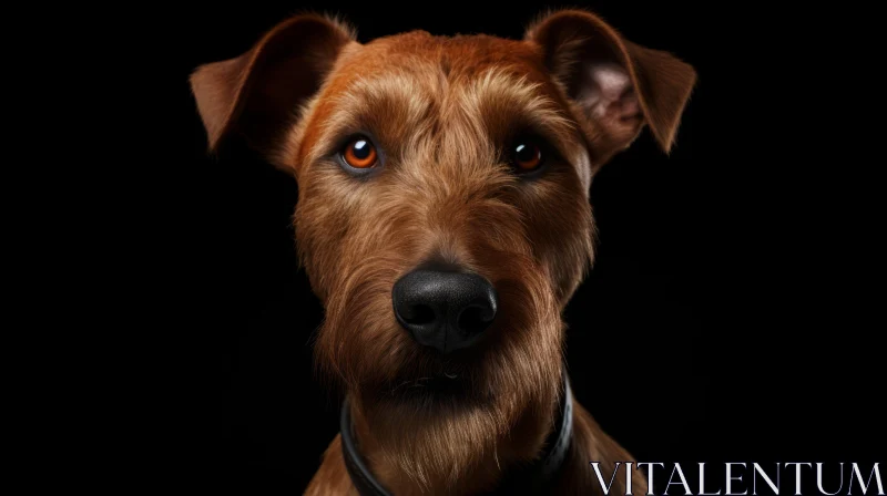 Captivating Portrait of an Irish Terrier Dog on Black Background AI Image