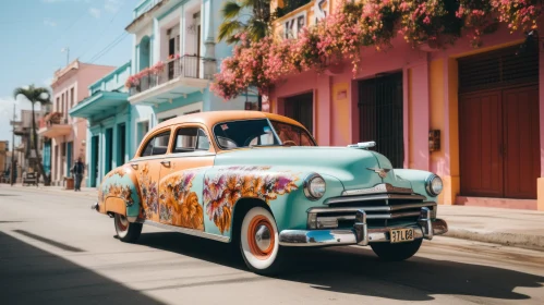 Captivating Vintage Car in Cuba | Dreamy Baroque-Inspired Composition