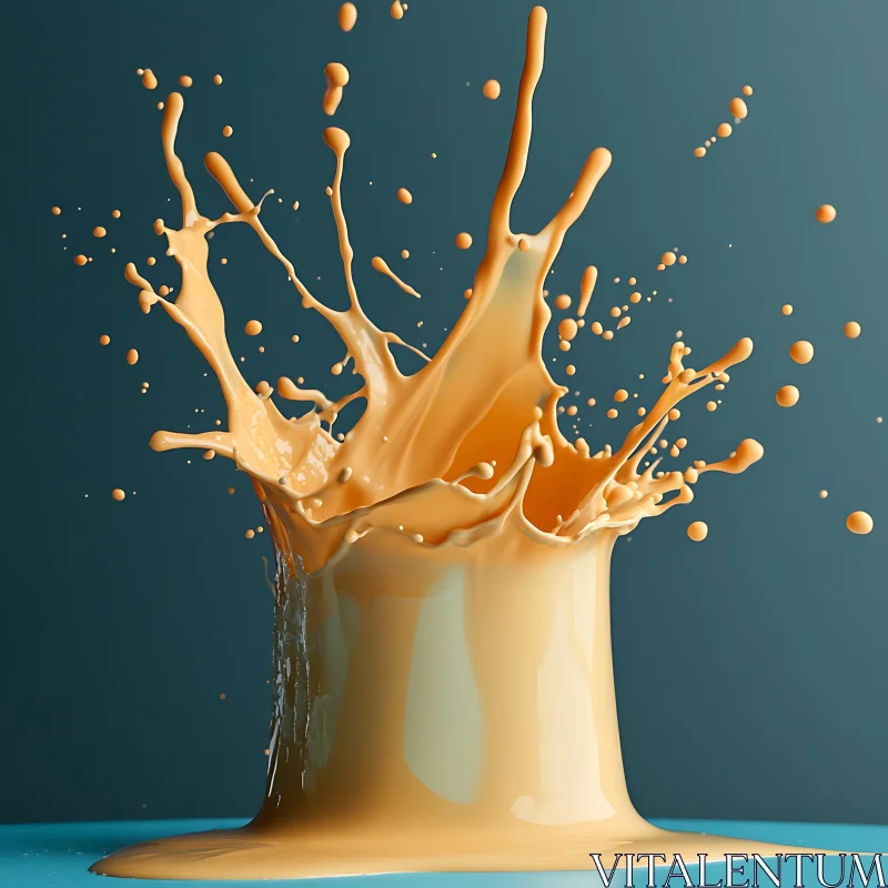 Abstract Orange Liquid Splash - Modern Art AI Image